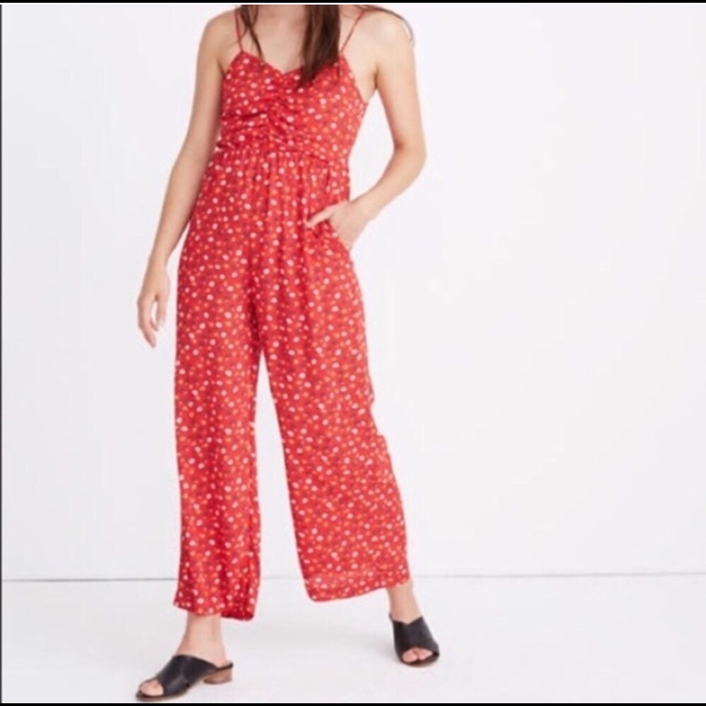 Madewell | wide leg Ditsy floral jumpsuit sz 14